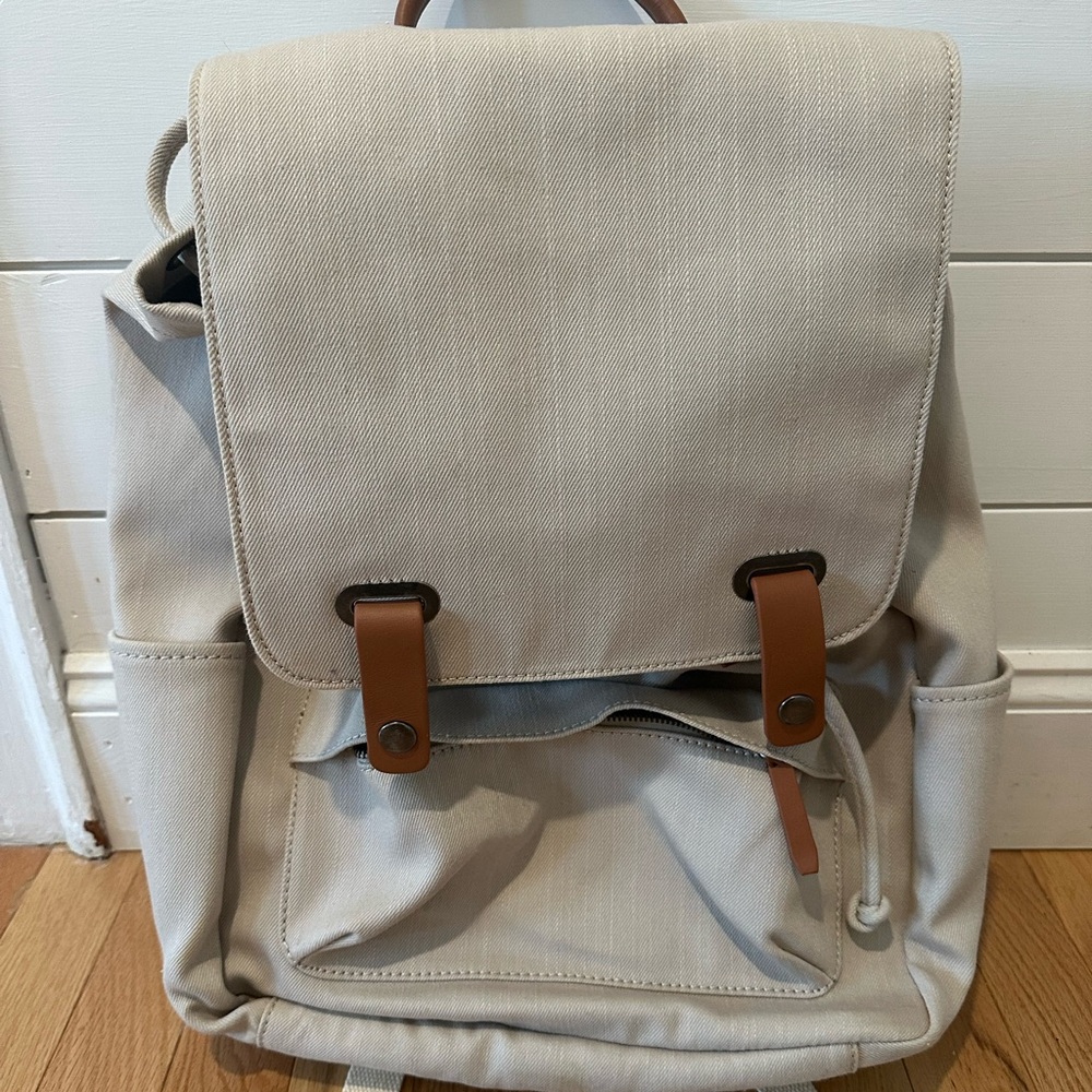 Everlane Cream and Tan Backpack